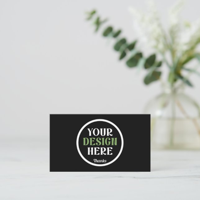 Personalised Black Logo QR Code Business Branding Card (Standing Front)