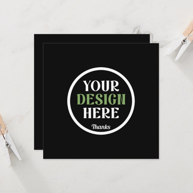 Personalised Black Logo QR Code Business Branding Card (Front/Back In Situ)