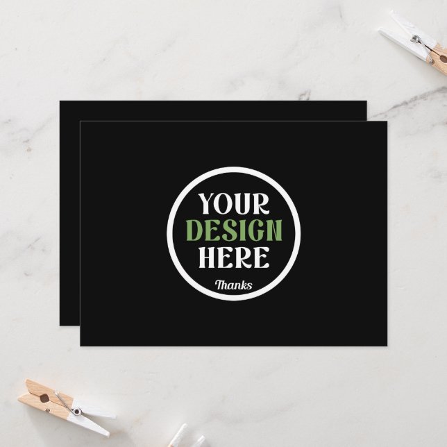 Personalised Black Logo QR Code Business Branding Card (Front/Back In Situ)