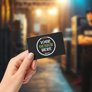 Personalised Black Logo QR Code Business Branding ID Badge