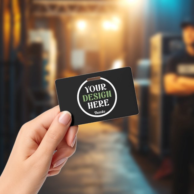 Personalised Black Logo QR Code Business Branding ID Badge (Concert)