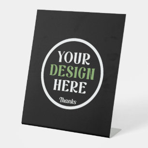 Personalised Black Logo QR Code Business Branding Pedestal Sign