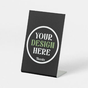 Personalised Black Logo QR Code Business Branding Pedestal Sign