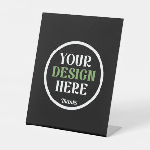 Personalised Black Logo QR Code Business Branding Pedestal Sign