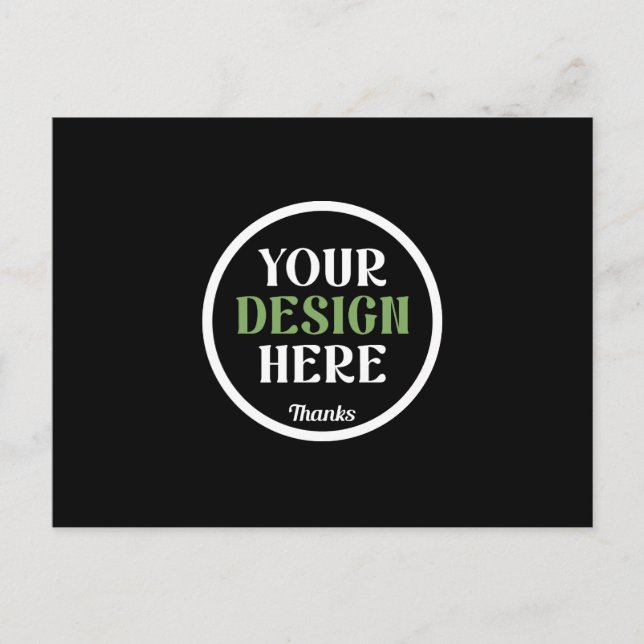 Personalised Black Logo QR Code Business Branding Postcard (Front)