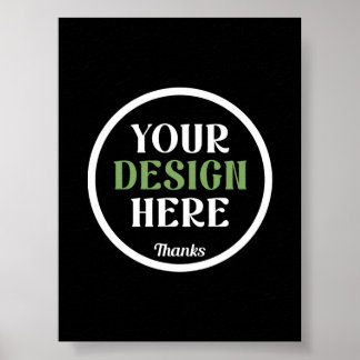 Personalised Black Logo QR Code Business Branding Poster