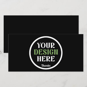 Personalised Black Logo QR Code Business Branding Thank You Card