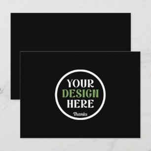 Personalised Black Logo QR Code Business Branding Thank You Card