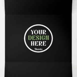 Personalised Black Logo QR Code Business Branding Tri-Fold Card