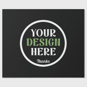 Personalised Black Logo QR Code Business Branding Wrapping Paper