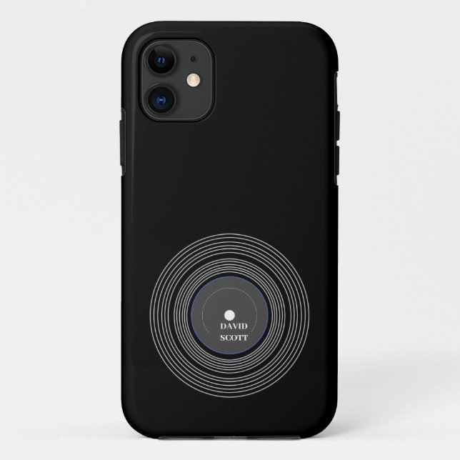Personalised black Lp vinyl Case-Mate iPhone Case (Back)