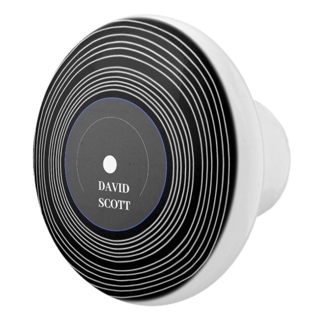 Personalised black Lp vinyl Ceramic Knob (Right)