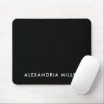 Personalised Black Minimalist Monogram Mouse Pad<br><div class="desc">Add a touch of sophistication to your workspace with this personalised black minimalist monogram mouse pad. Featuring your monogram in a sleek white font on a solid black background, this mouse pad is both practical and stylish. The non-slip rubber base ensures it stays in place while you work, while the...</div>