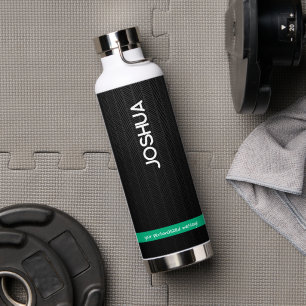 Personalised Black Modern Name Thermal Tumbler Water Bottle