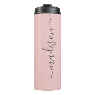 Personalised Black Modern Stylish Typography Chic Thermal Tumbler