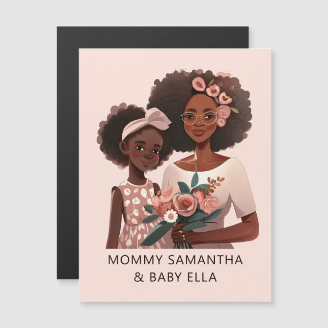Personalised Black Mum and Daughter (12) (Front/Back)