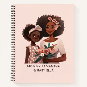 Personalised Black Mum and Daughter (12) Notebook
