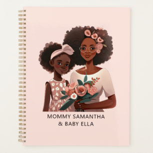 Personalised Black Mum and Daughter (12) Planner