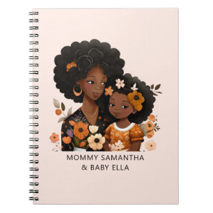 Personalised Black Mum and Daughter (13) Notebook
