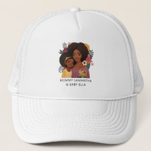 Personalised Black Mum and Daughter (14) Trucker Hat