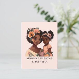 Personalised Black Mum and Daughter (16) Postcard
