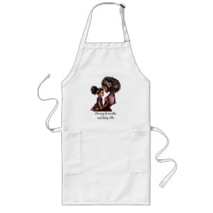 Personalised Black Mum and Daughter (1) Long Apron