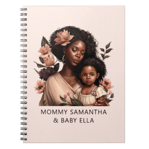 Personalised Black Mum and Daughter (21) Notebook