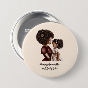 Personalised Black Mum and Daughter (3) 7.5 Cm Round Badge