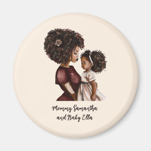 Personalised Black Mum and Daughter (3) Magnet