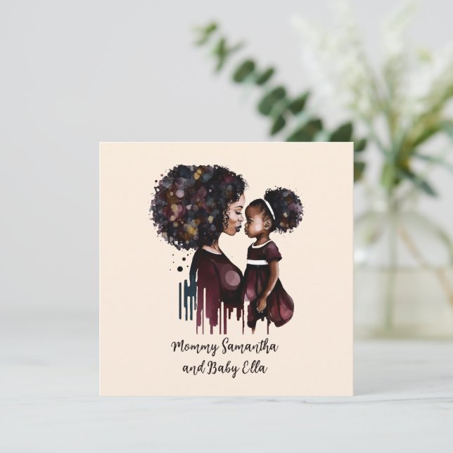 Personalised Black Mum and Daughter (4) (Standing Front)