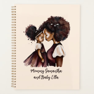 Personalised Black Mum and Daughter (5) Planner
