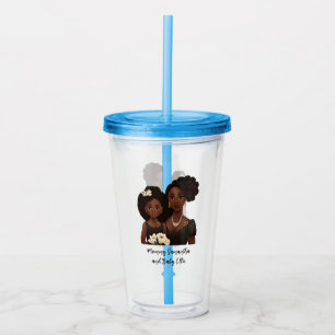 Personalised Black Mum and Daughter (6) Acrylic Tumbler