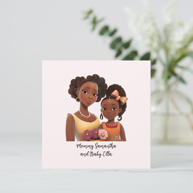 Personalised Black Mum and Daughter (7) (Standing Front)