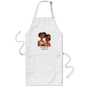 Personalised Black Mum and Daughter (7) Long Apron