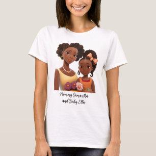 Personalised Black Mum and Daughter (7) T-Shirt