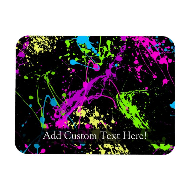 Personalised Black/Neon Splatter Magnet (Horizontal)