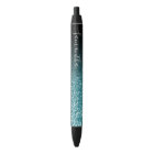 Personalised Black Ombre Faux Teal Glitter