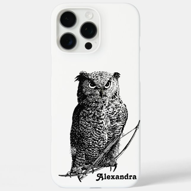 Personalised Black Owl Case-Mate iPhone Case (Back)