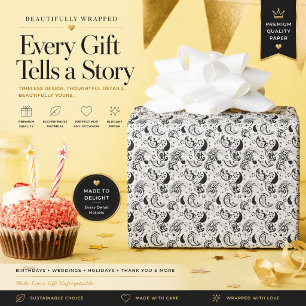 Personalised Black Paisley Wrapping Paper
