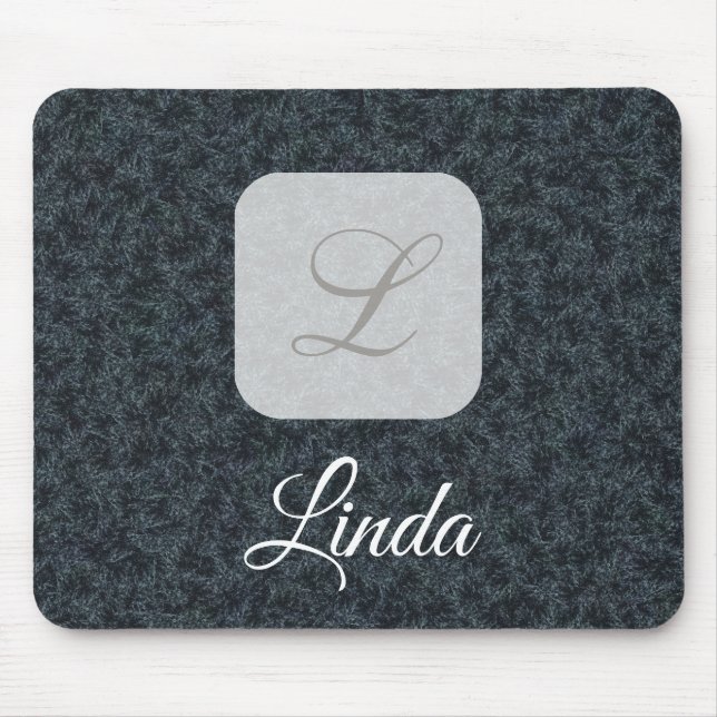 Personalised black pattern mouse pad (Front)