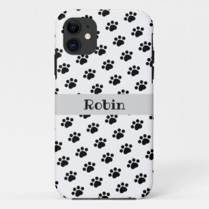 Personalised Black Paw Print Pattern Case-Mate iPhone Case