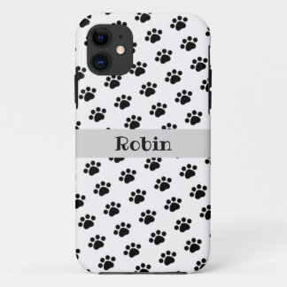 Personalised Black Paw Print Pattern Case-Mate iPhone Case