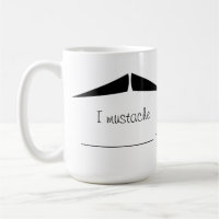 Personalised Black Pencil Moustache Stache Mug