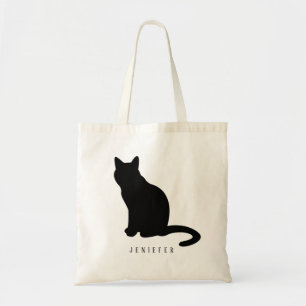 Personalised Black Pet Paw Custom Cute Cat Tote