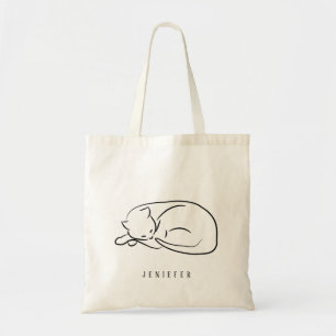 Personalised Black Pet Paw Custom Cute Cat Tote Bag