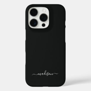 Personalised Black Phone Case with Custom Name