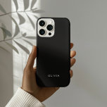"Personalised Black Phone Case with Custom Name |<br><div class="desc">Upgrade your phone's style with this sleek black personalised phone case featuring your custom name in a modern, elegant font. Designed for both style and protection, this durable case shields your device from scratches and minor drops. The minimalist black background pairs perfectly with your personalised name, making it a versatile...</div>