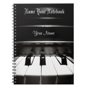 Personalised Black Piano Music Notebook