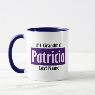 Personalised Black, Pink, Purple "Patricia" Name Mug