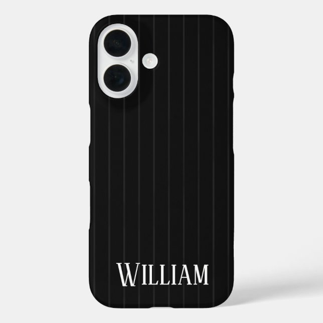 Personalised black pinstripes Case-Mate iPhone case (Back)